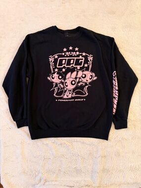 Cartoon Network Powerpuff Girls Pink Graphic Crewneck Sweatshirt XL